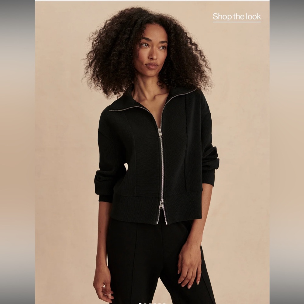 Varley Gibbs Zip-Through Sweat Jacket Black Small